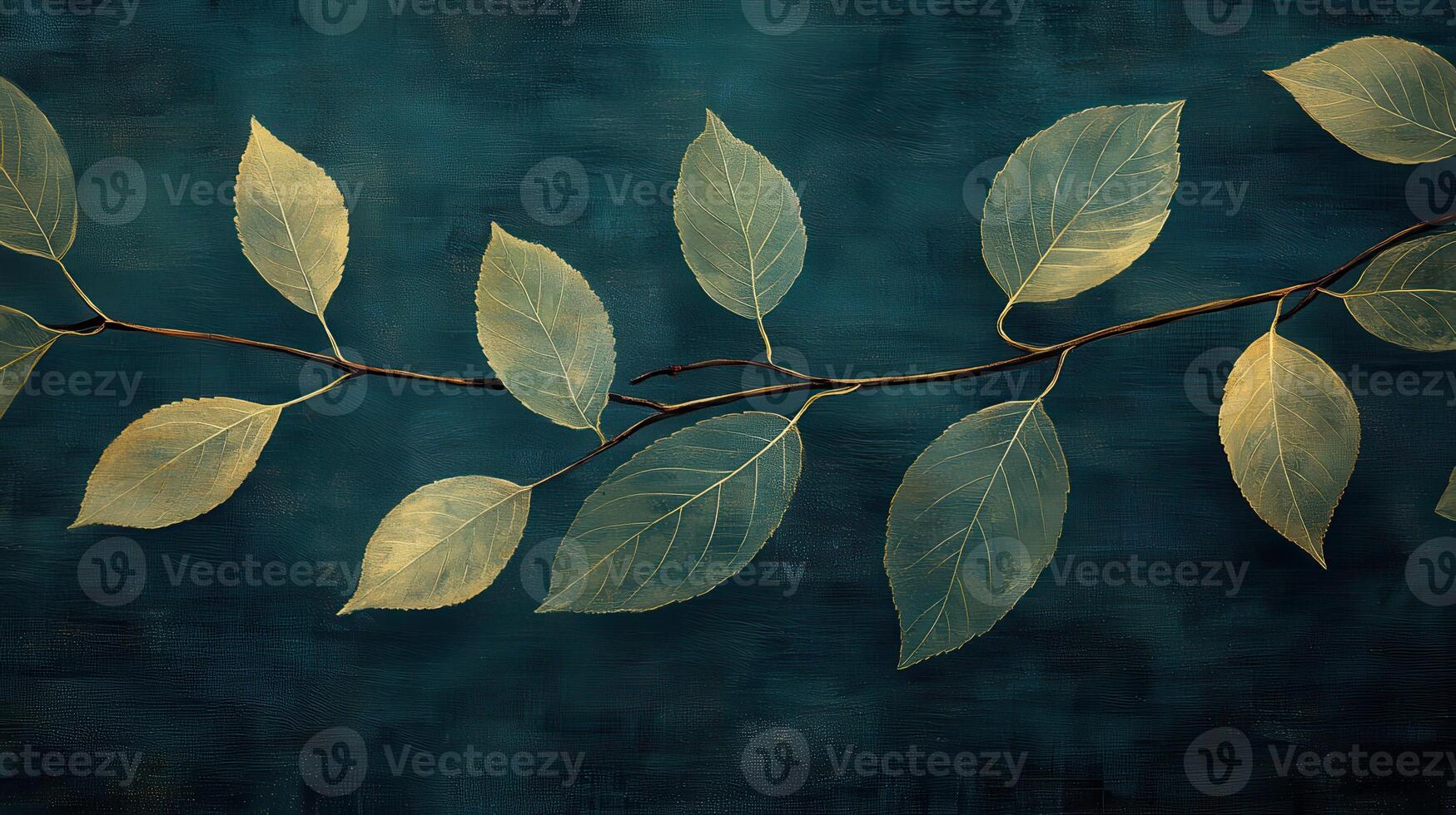 Autumn branch, leaves, dark background, nature, design photo