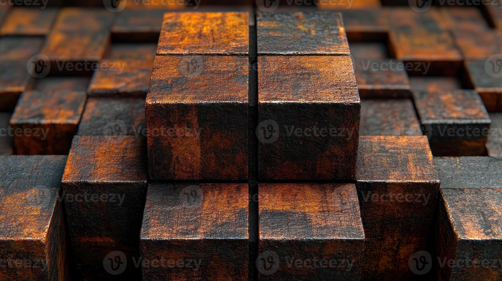 Rusty cubes textured background, industrial design photo