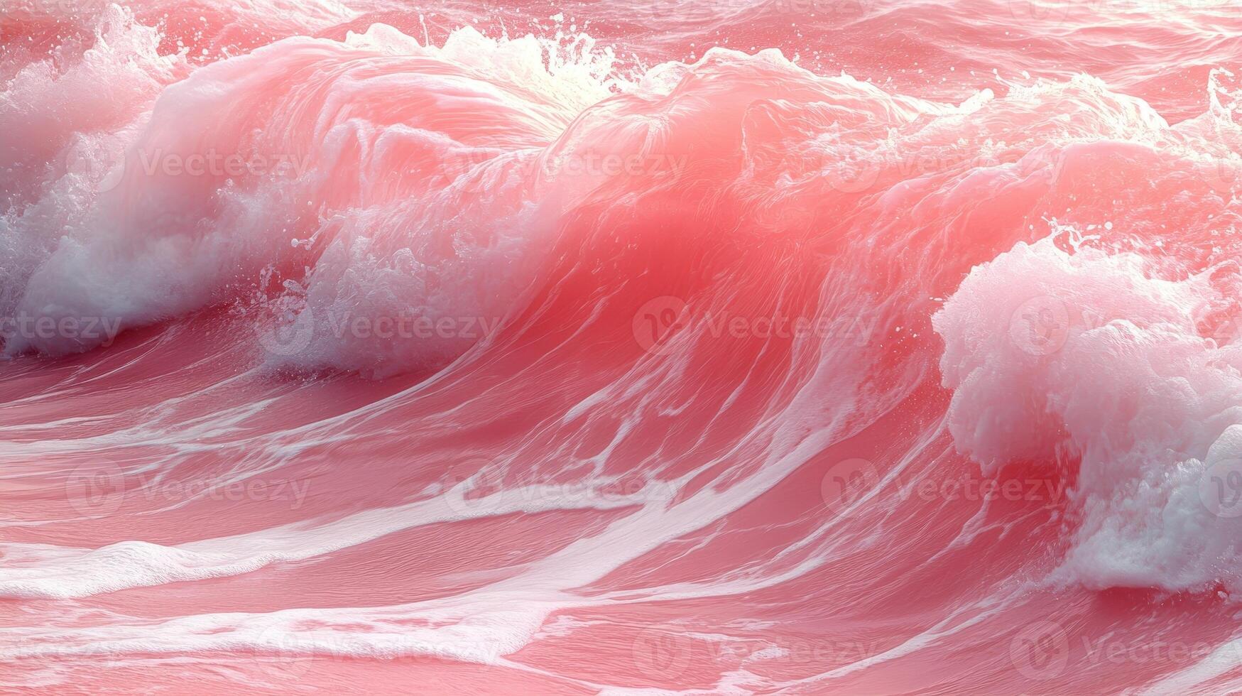 Pink ocean waves crashing, beach background, summer vibes, website banner photo