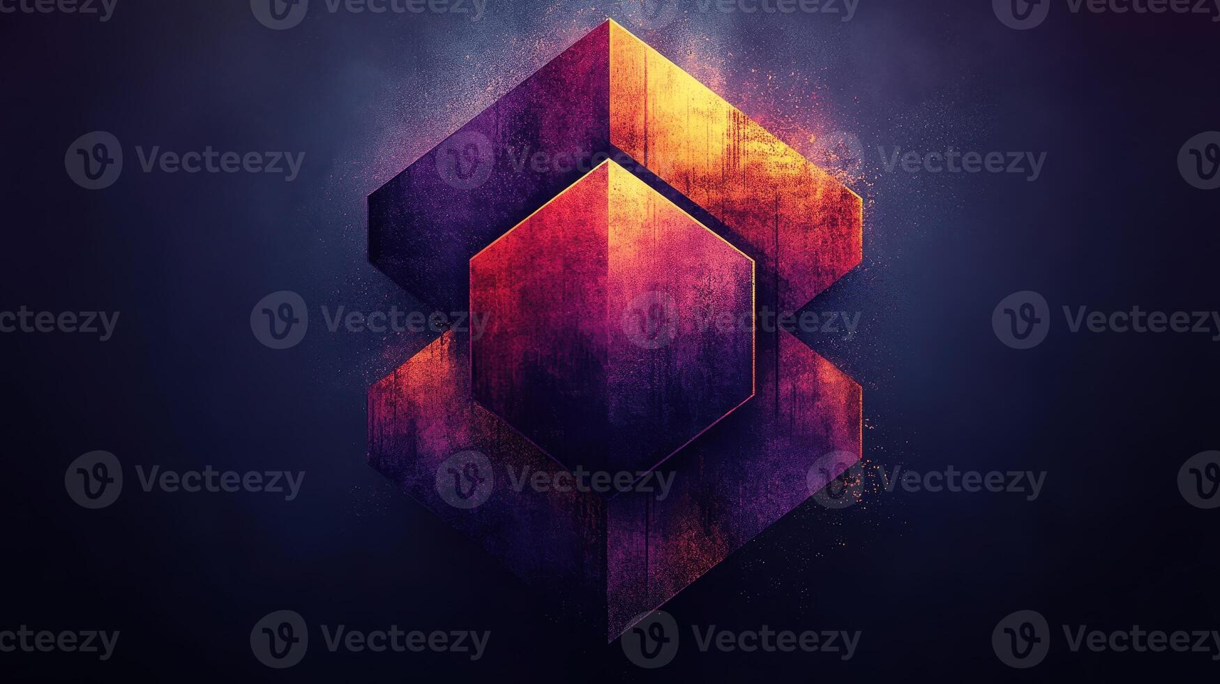 Abstract geometric shapes, fiery texture, dark background, digital art, website banner photo