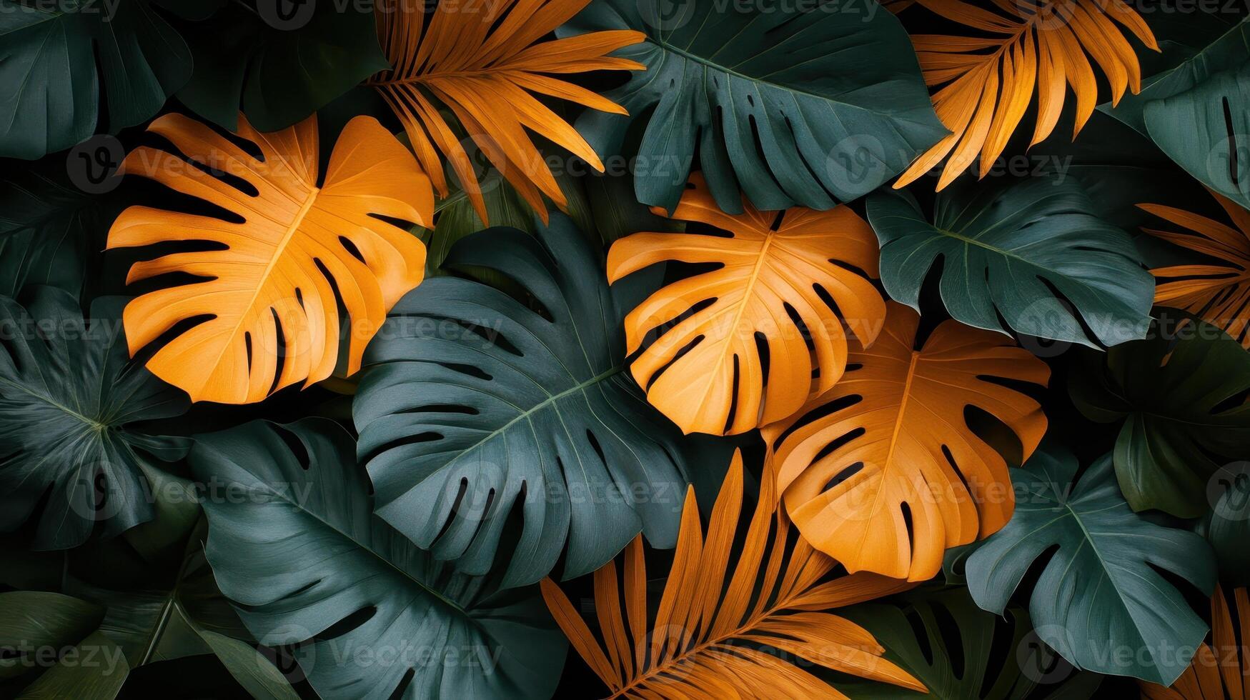 Tropical leaves background, design, nature, texture, pattern photo