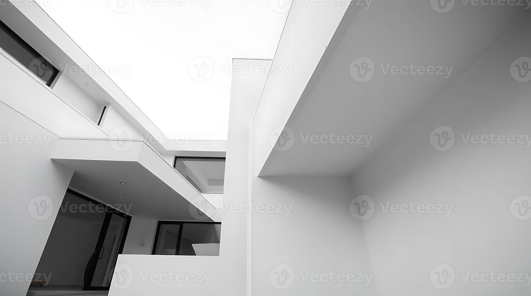 Modern architecture showcases clean lines and minimalist aesthetic design photo