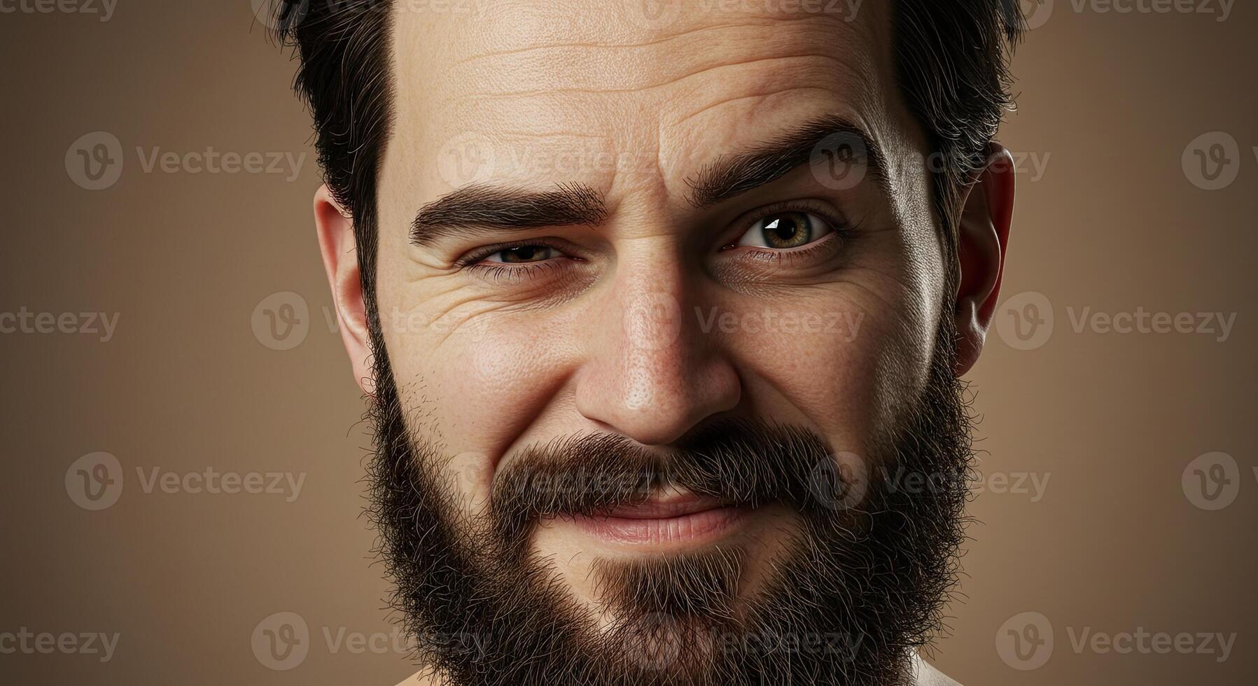 Portrait of a handsome mature man with a beard and warm smile photo