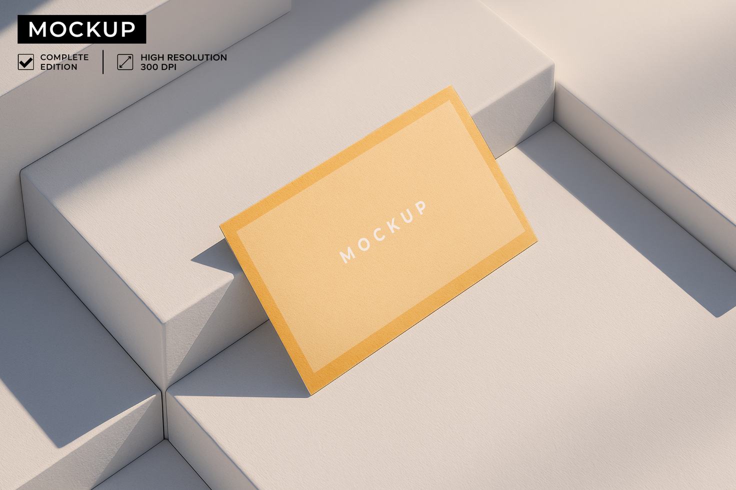 business card mockup in a minimalist white setting psd