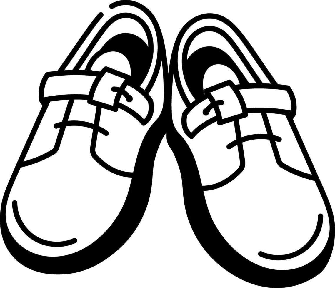A doodle style icon depicting pair of shoes vector