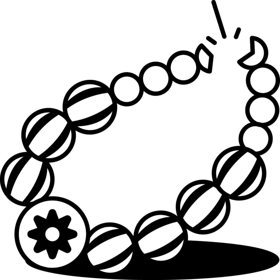 Hand drawn icon showing beaded necklace vector
