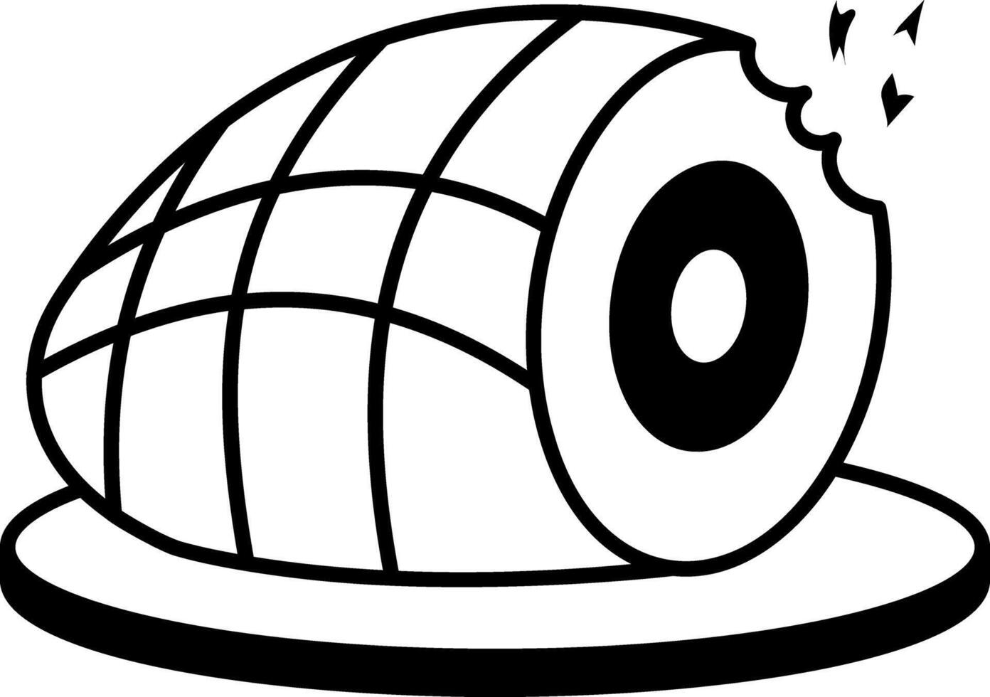 Icon of baked ham designed in doodle style vector