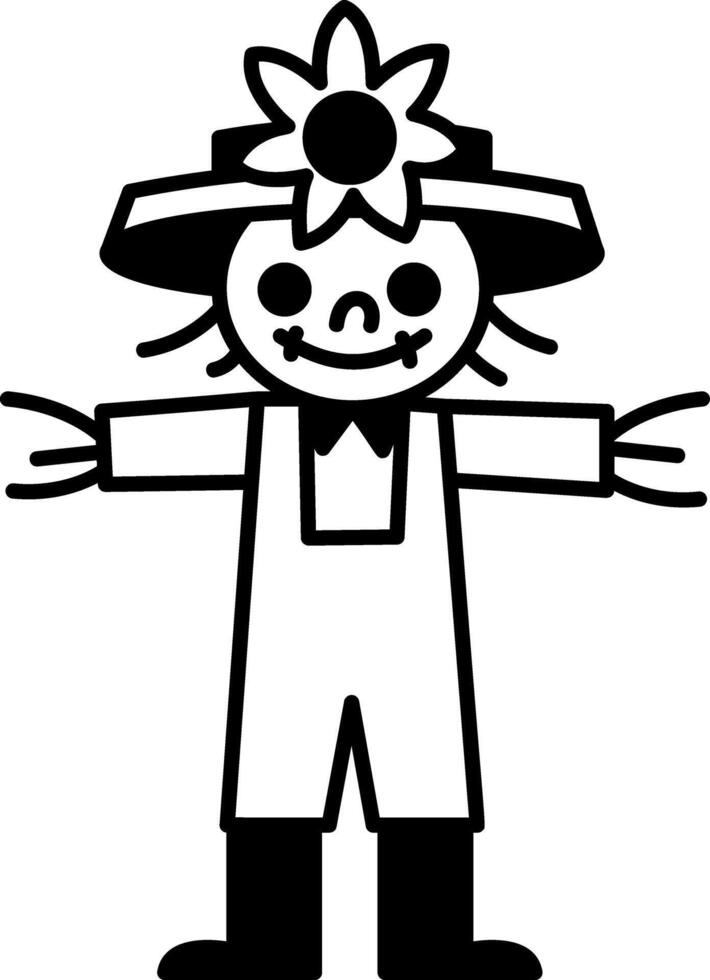 A doodle style icon depicting scarecrow figure vector
