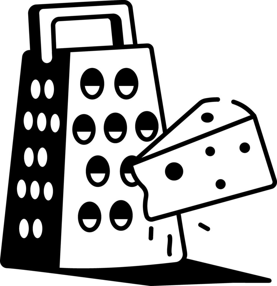 A hand drawn style icon of cheese grater vector