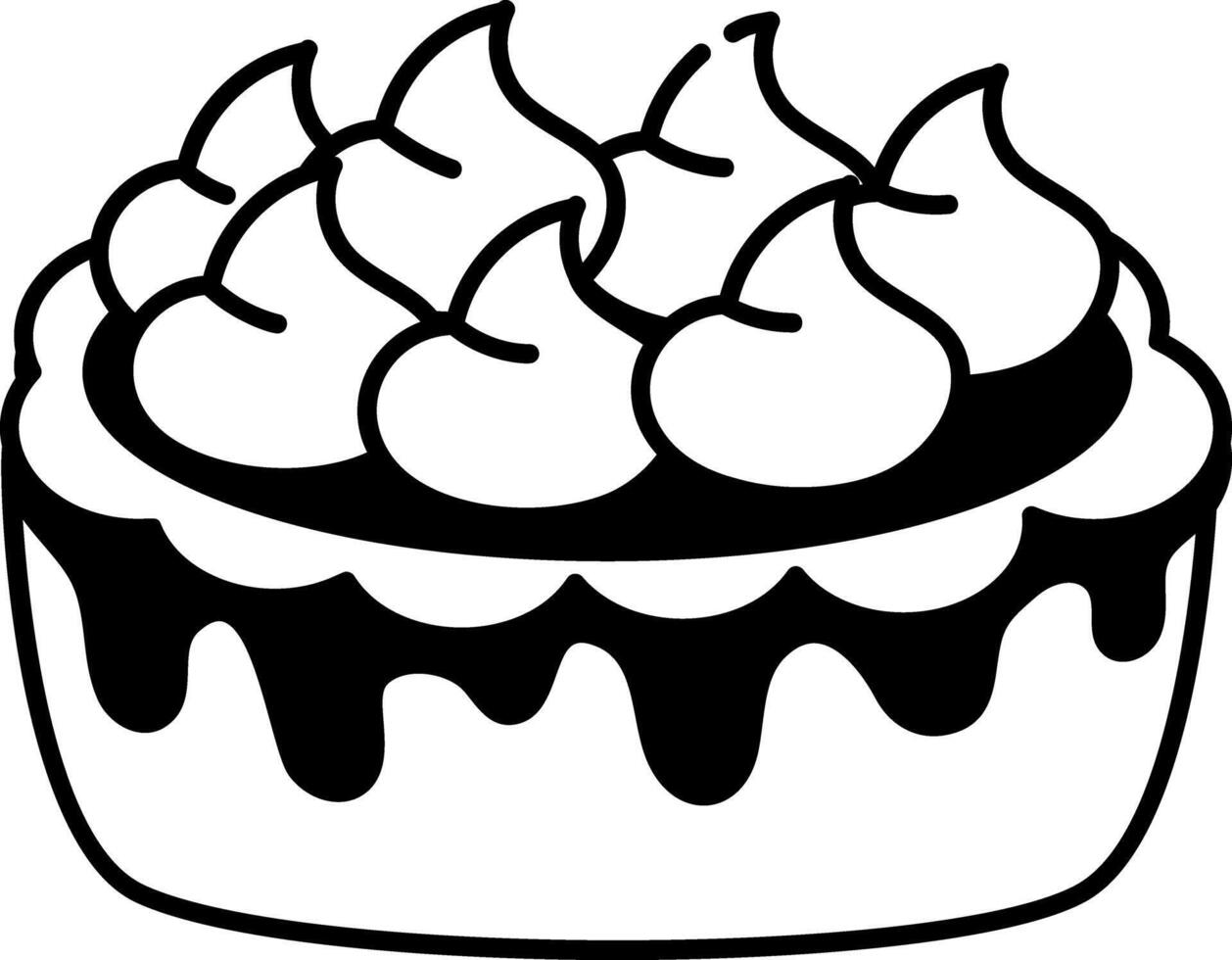 A hand drawn style icon of cream pie vector