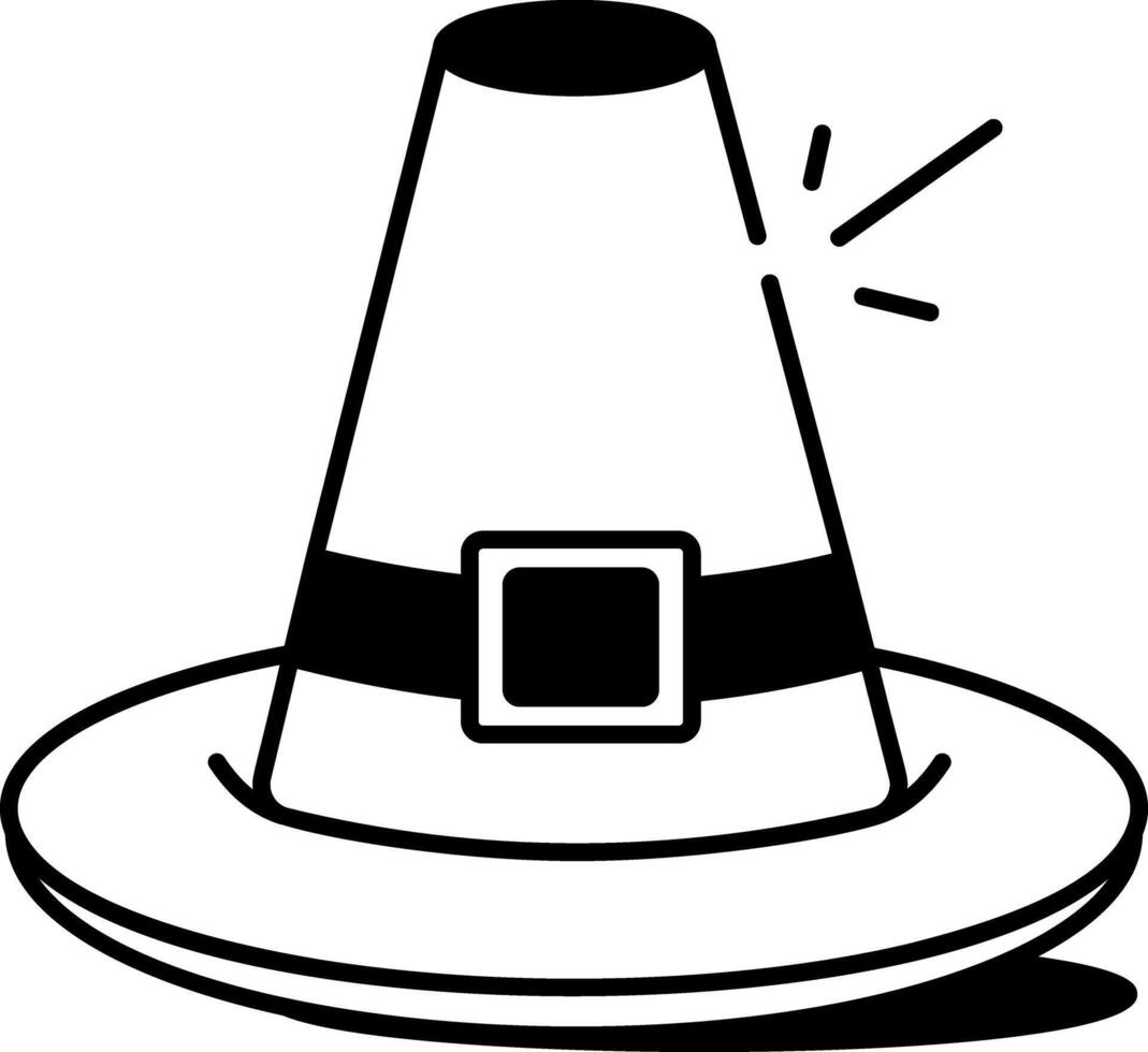 Thanksgiving pilgrim hat icon in doodle style vector