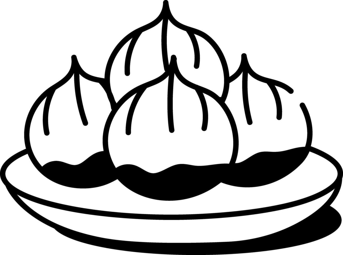 A doodle style icon depicting roasted chestnuts vector
