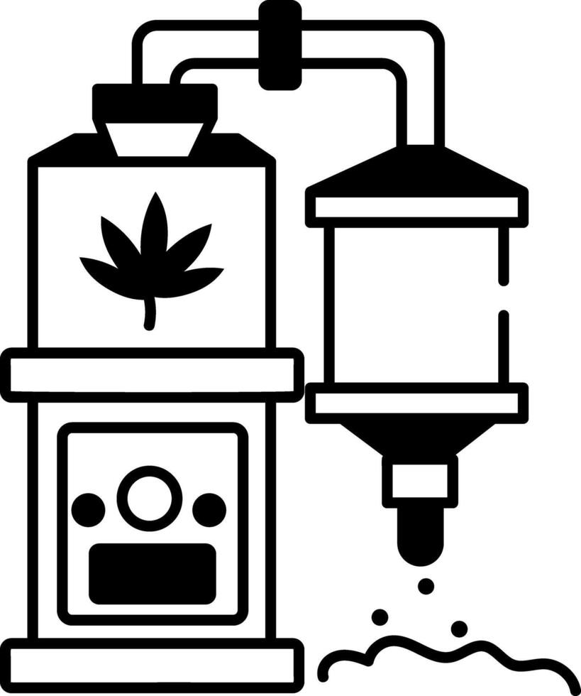 A doodle style icon of weed extraction machine vector