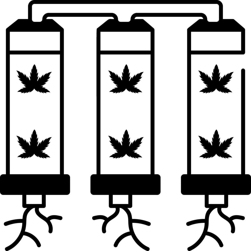 A doodle style icon of weed hydroponics vector