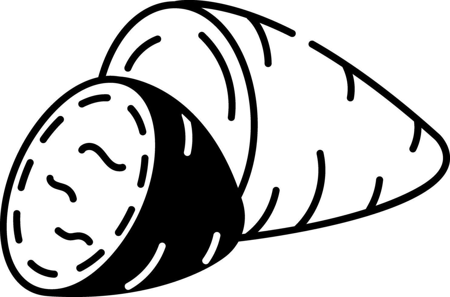 Hand drawn icon depicting sweet potato vector