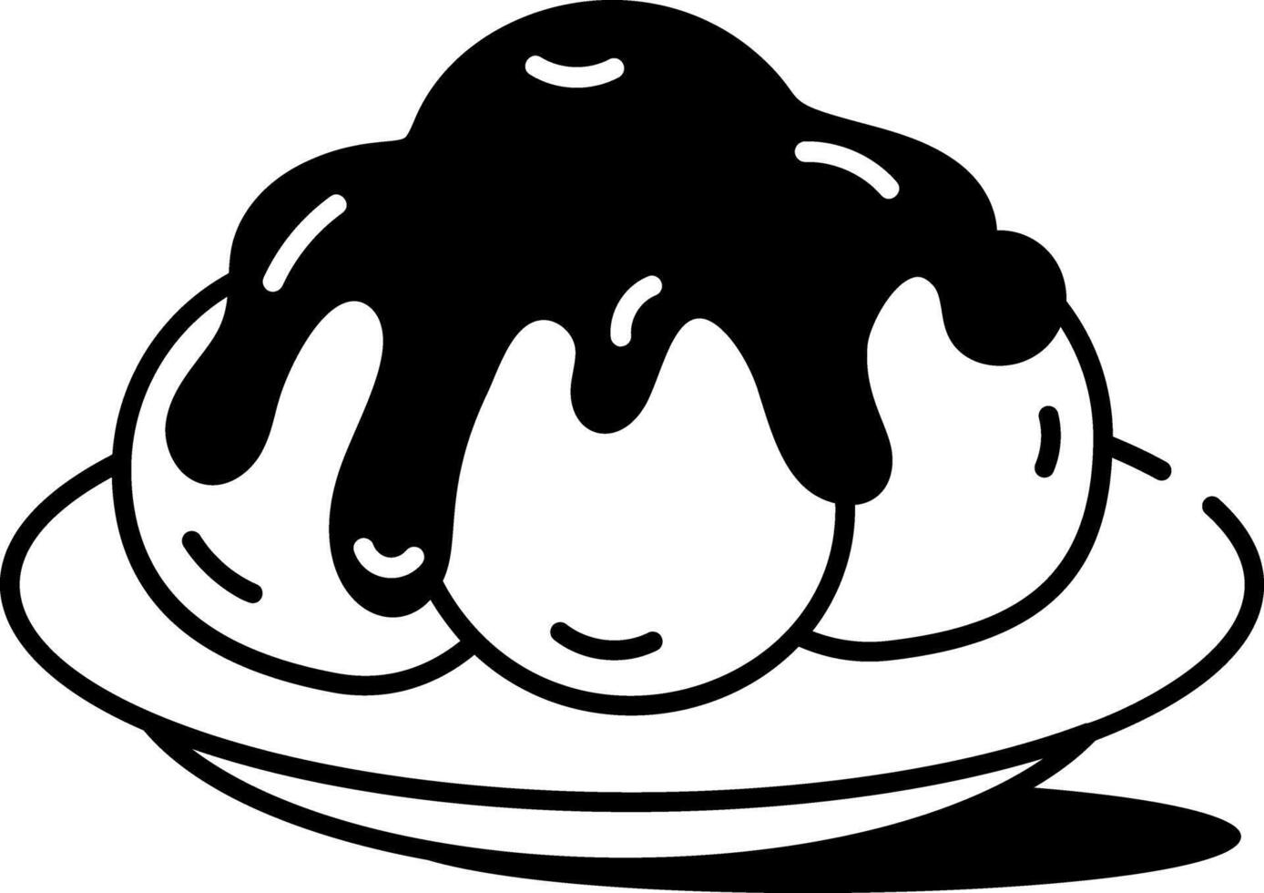 Icon showing mashed potato in sketchy style vector