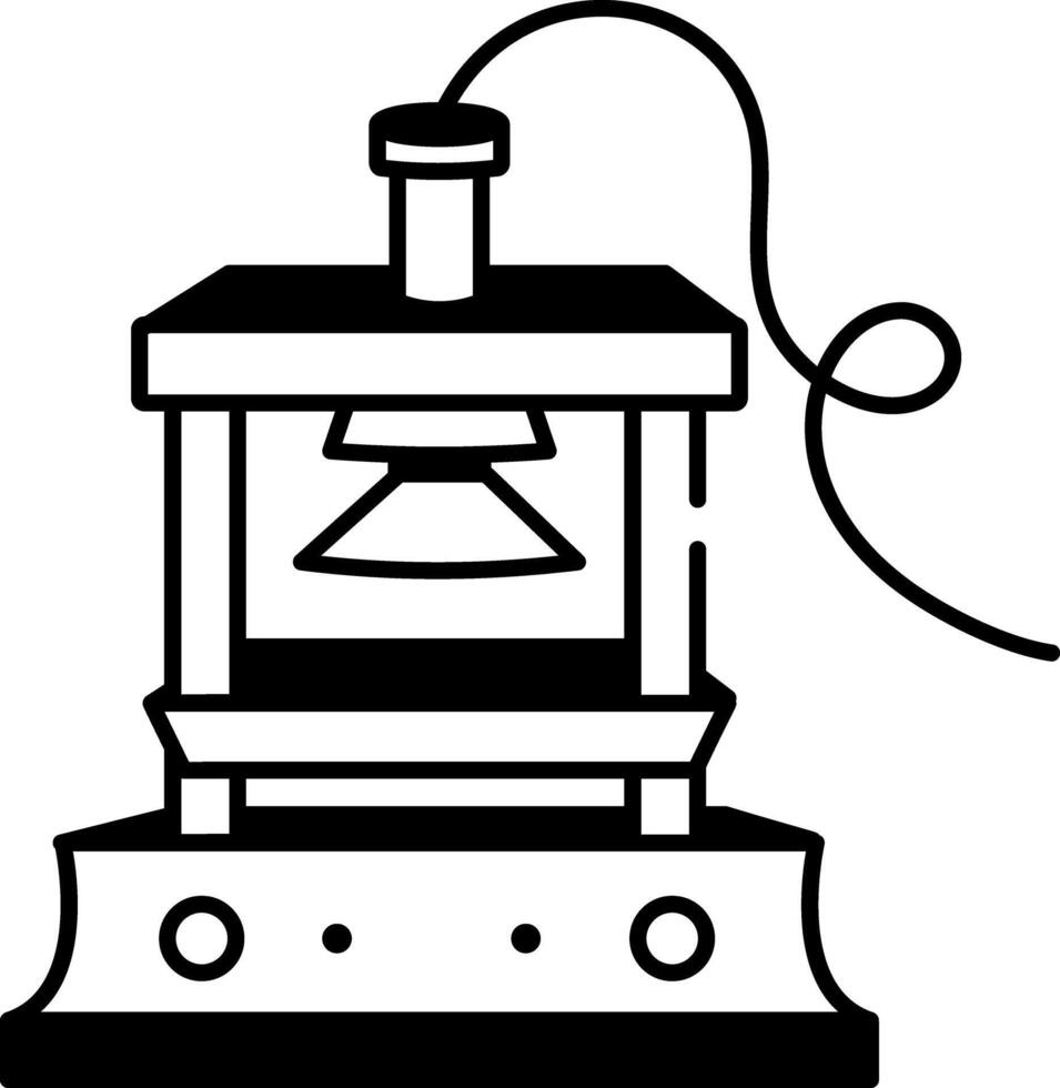 A doodle style icon of a press machine vector