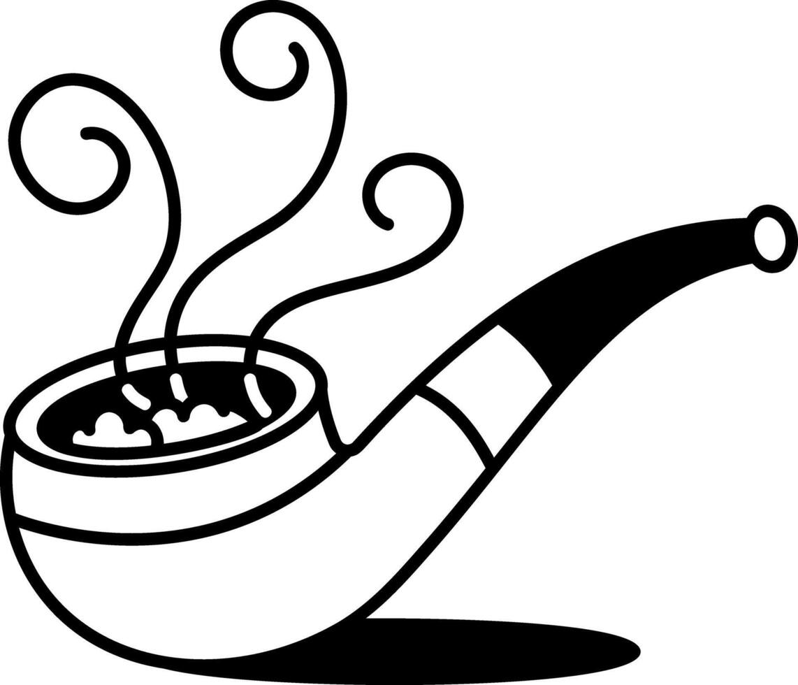 Weed smoking pipe icon in hand drawn style vector