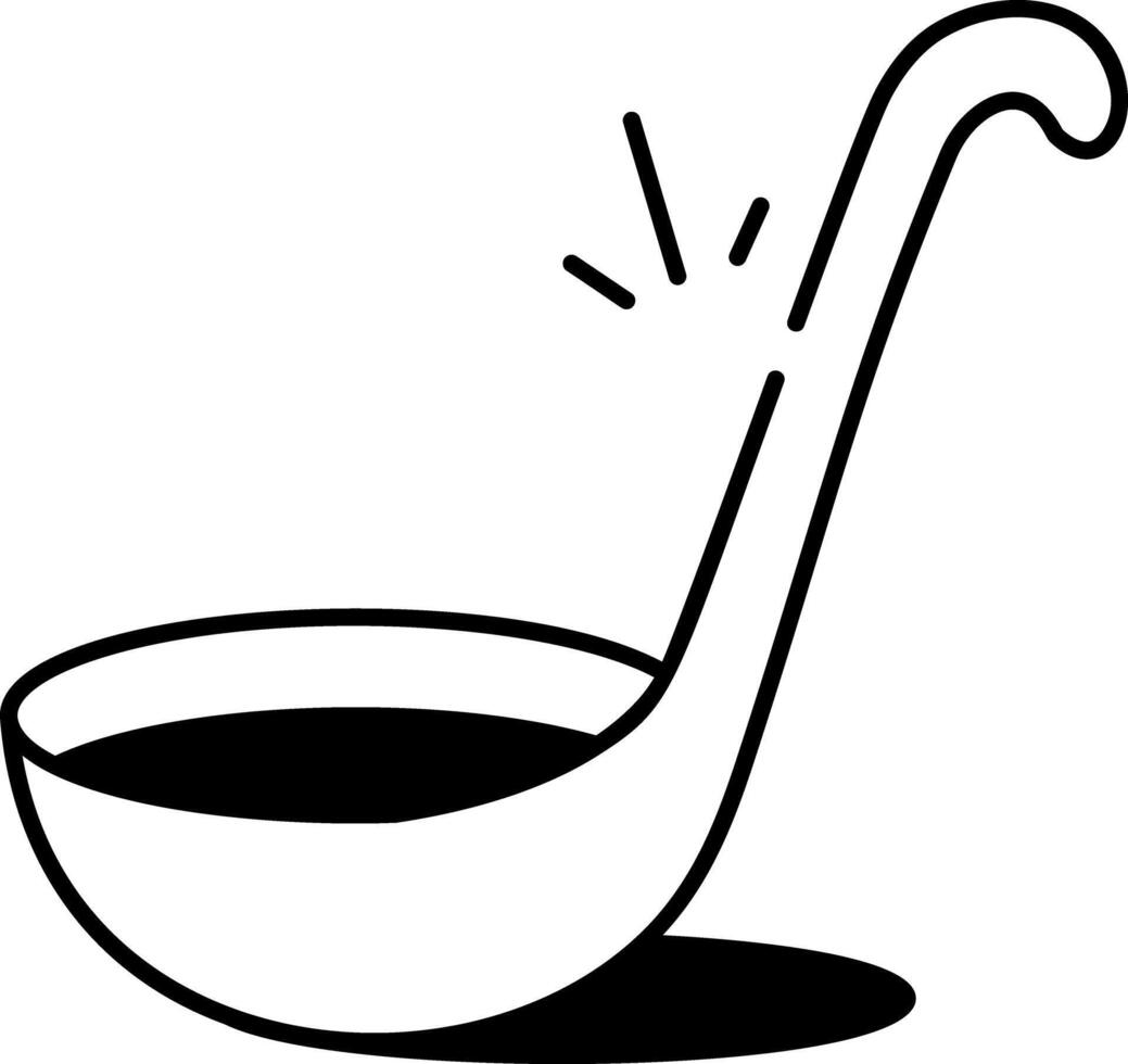 Drawing style icon showing serving soup ladle vector