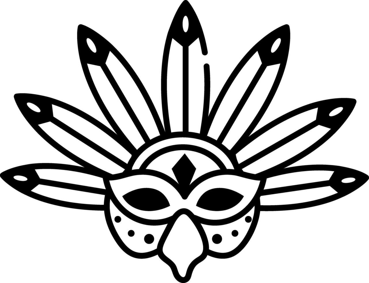 Sketchy style icon denoting thanksgiving turkey mask vector
