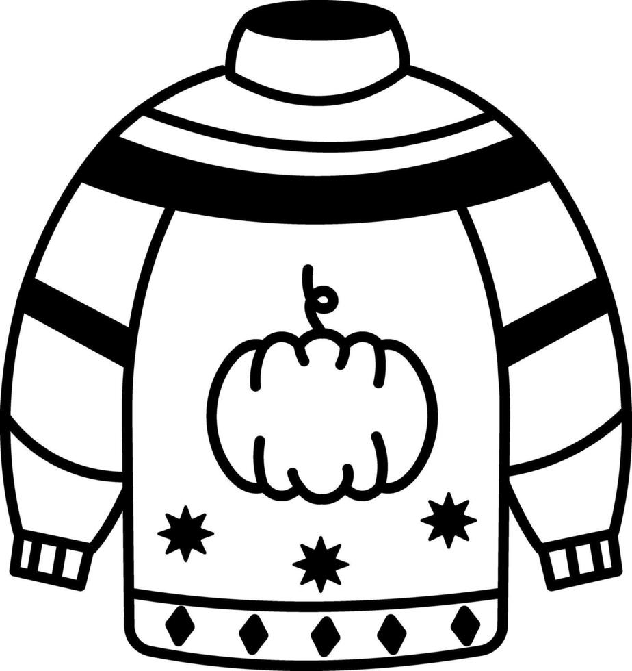 A doodle style icon depicting warm sweater vector