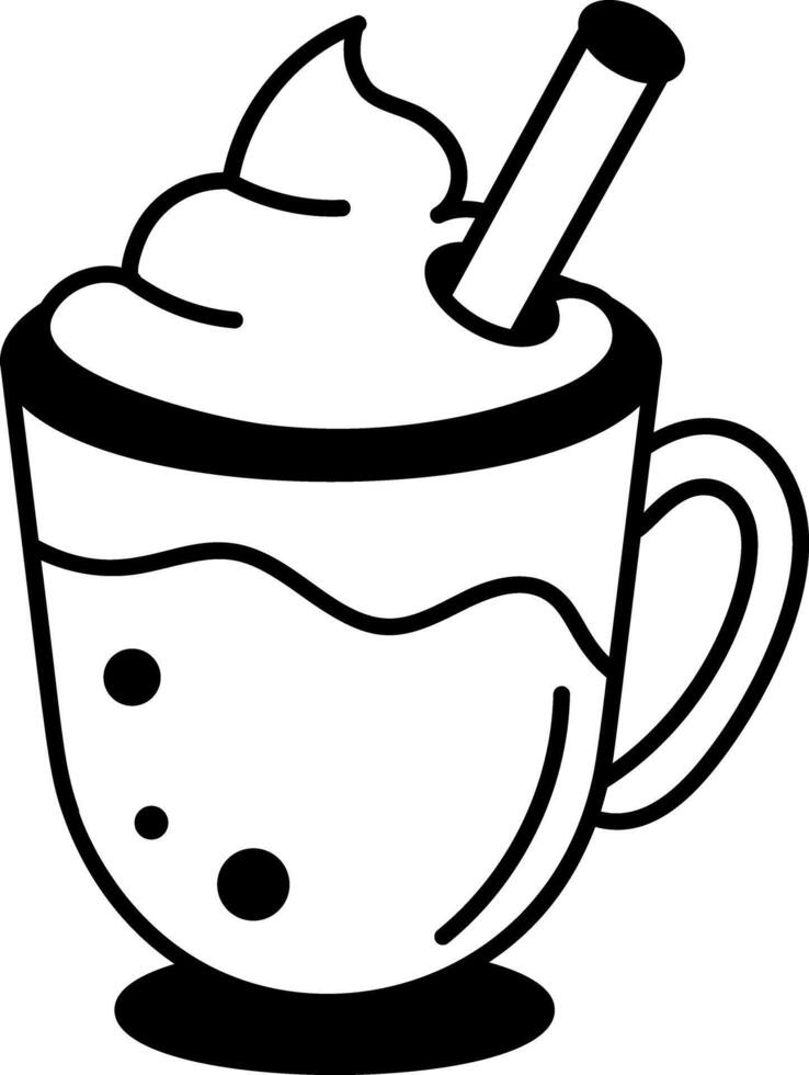 Drawing style icon depicting mug of spiced eggnog vector