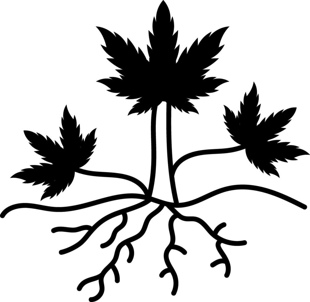 A doodle style icon of a cannabis plant vector