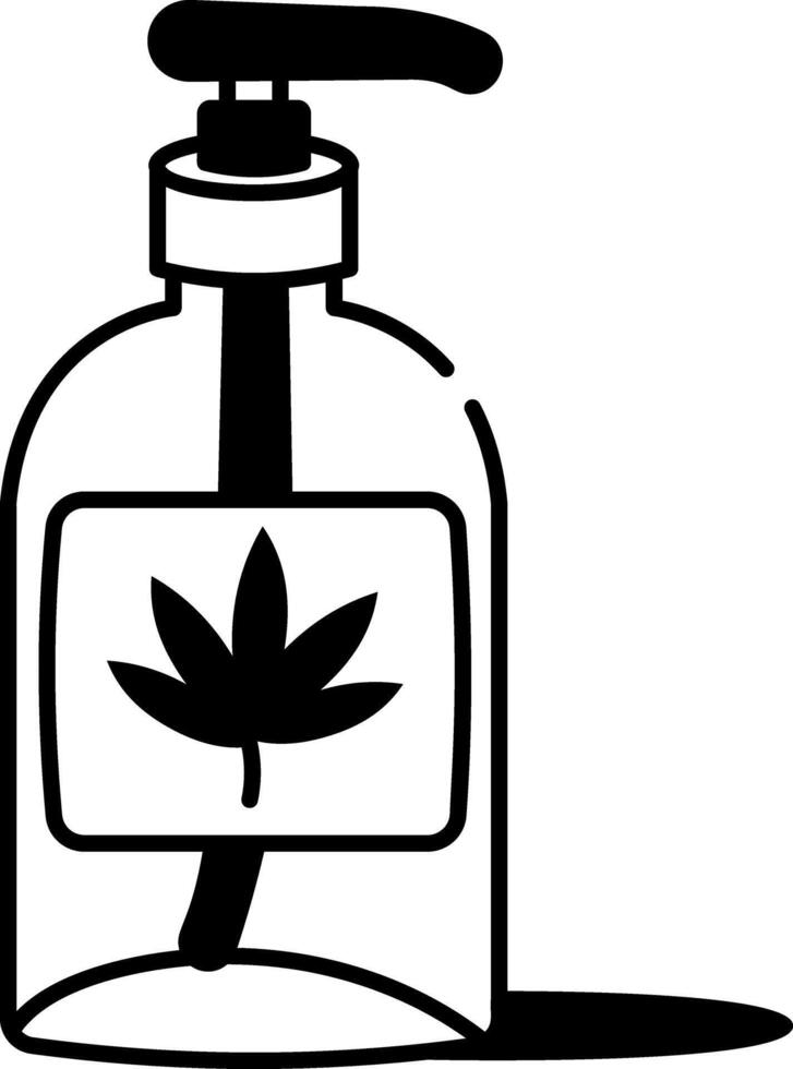 A doodle style icon of a cannabis lotion vector