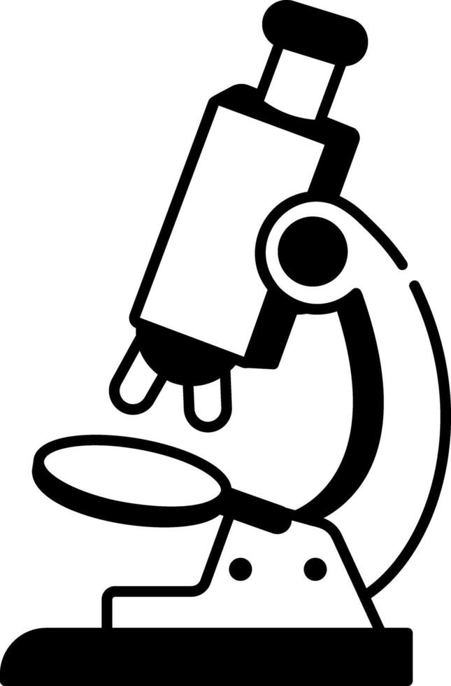 A hand drawn style icon of a research microscope vector