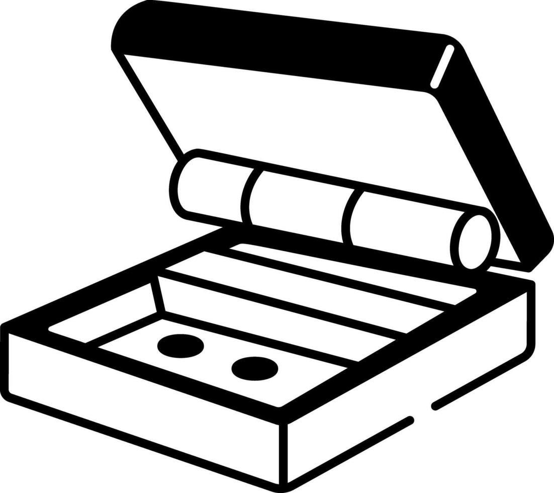 Weed joint rolling icon in hand drawn style vector