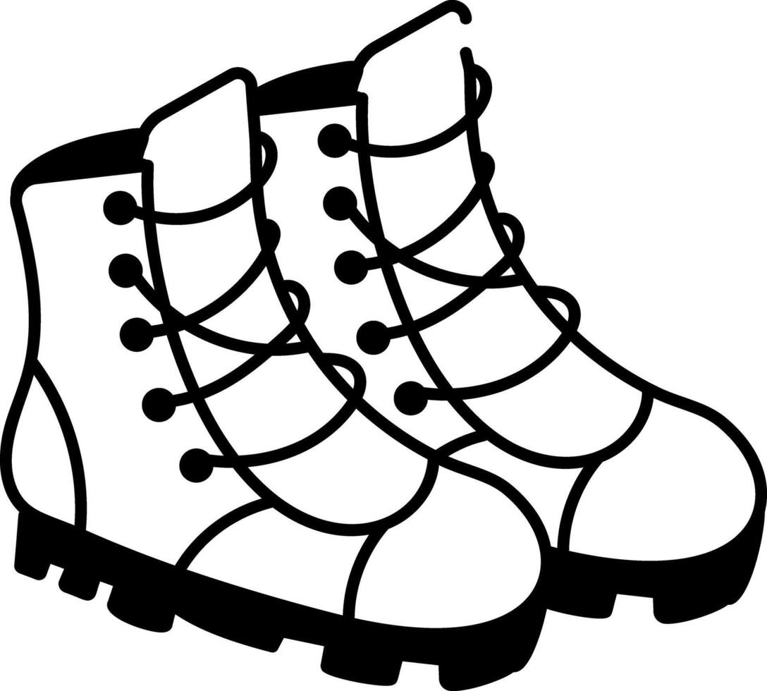 Sketchy style icon denoting winter shoes vector