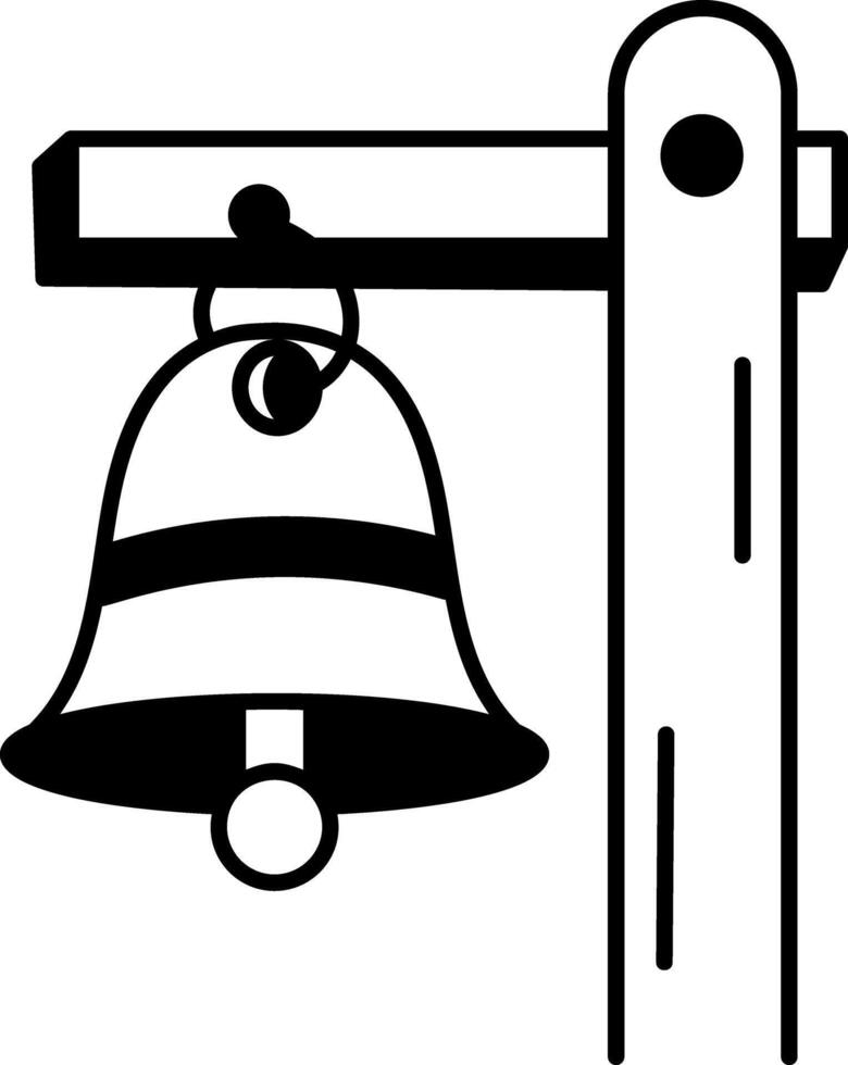 Doodle icon showing a traditional farm bell vector