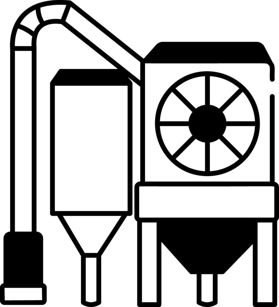 A hand drawn icon of grain dryer machine vector