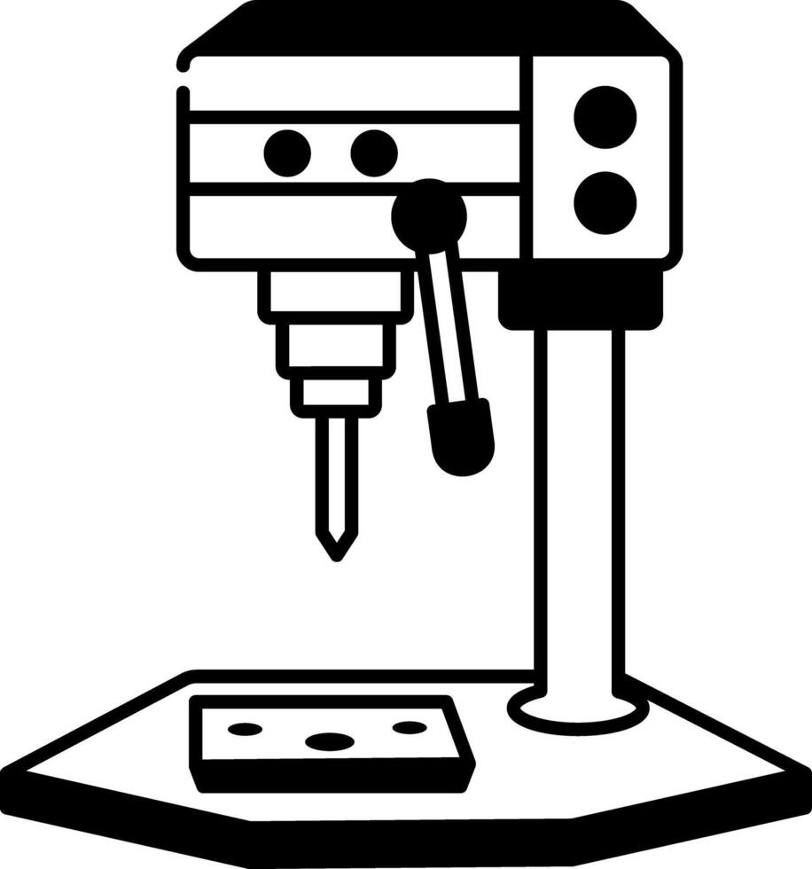 Hand drawn style icon of drilling machine vector