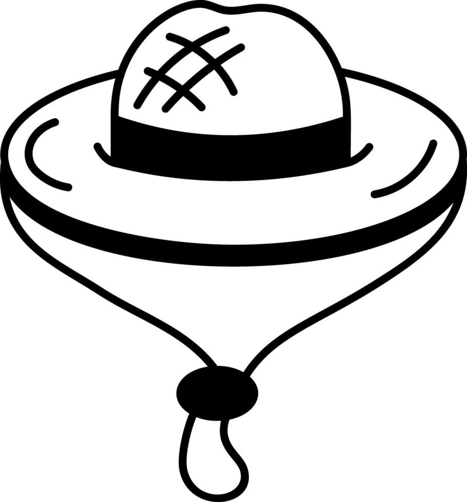 A doodle style icon of straw farmer hat vector