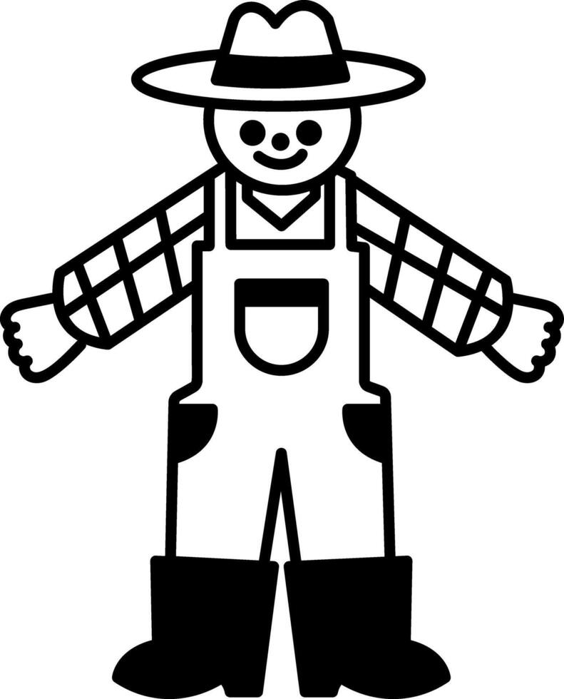 Hand drawn style icon of farmer costume vector