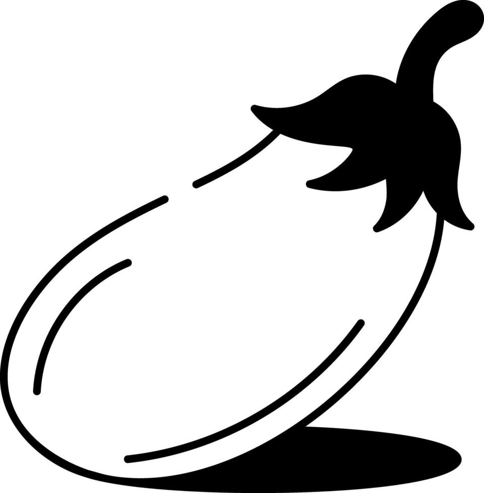 A hand drawn style icon of eggplant vegetable vector