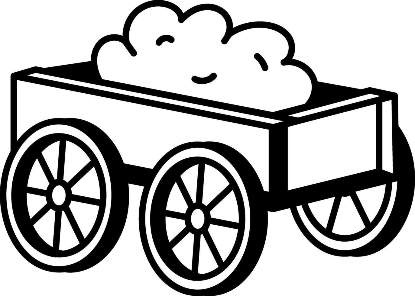 A sketchy style icon of wooden farm cart vector