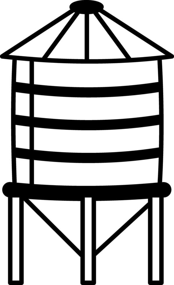 A sketchy style icon of big water tank vector