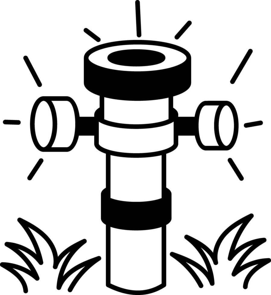 A doodle icon showing water sprinkler head vector
