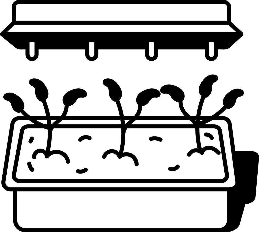 Hand drawn style icon of hydroponic plant system vector