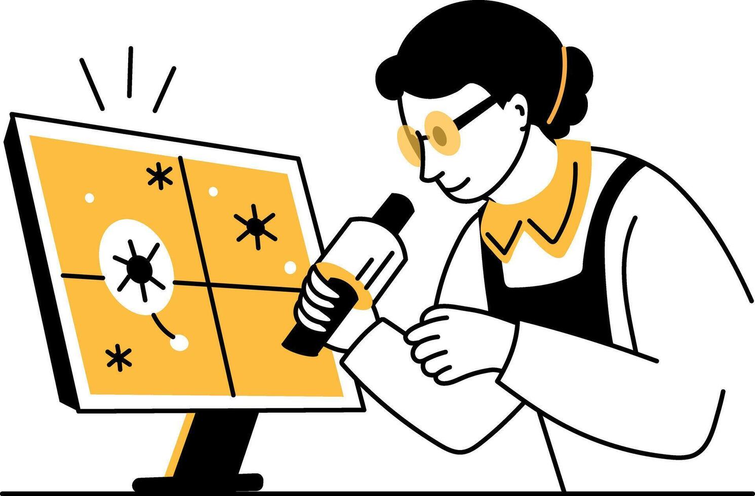 A hand drawn illustration of ballistics expert vector