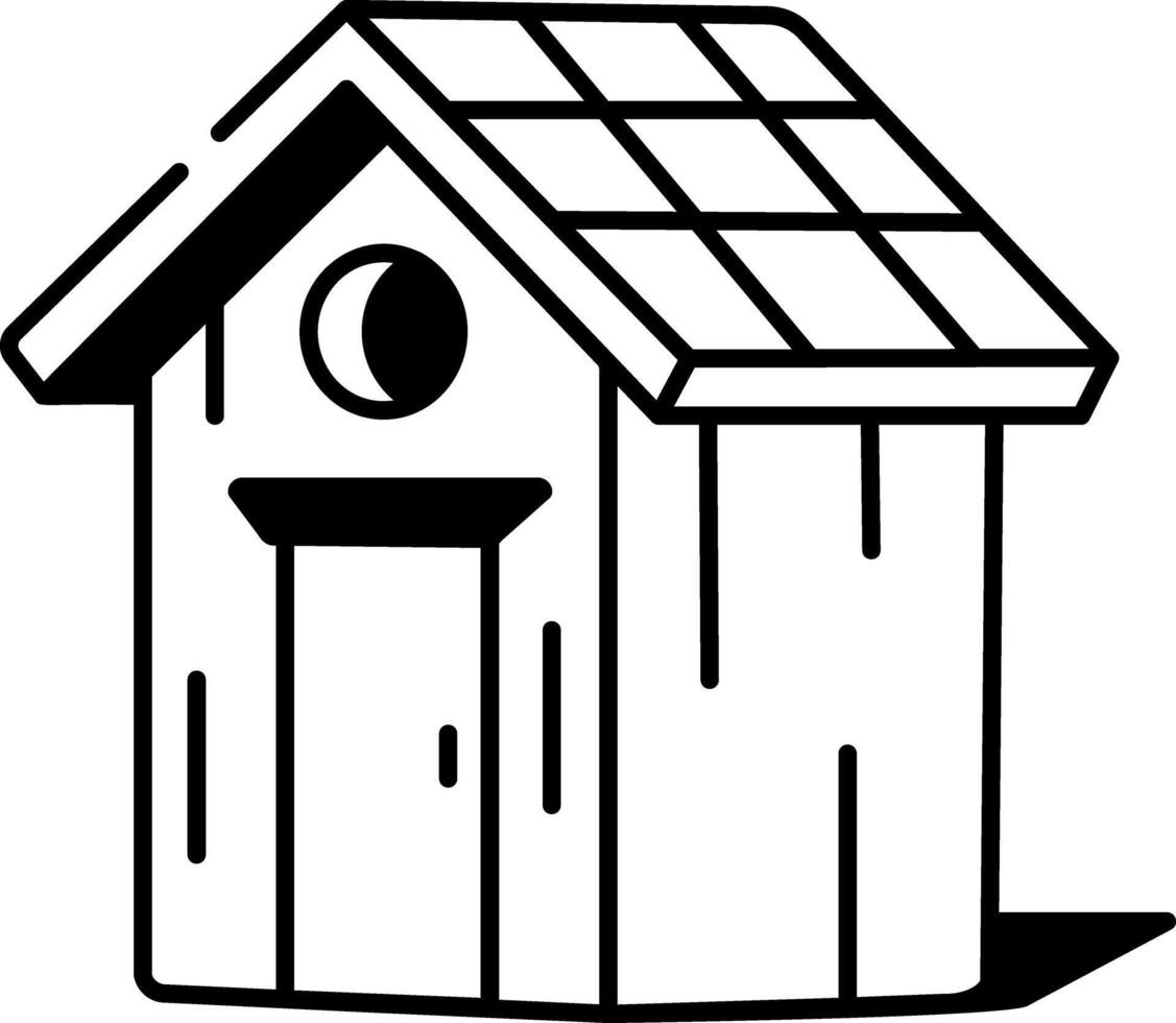 Hand drawn style icon of farm wooden shed vector