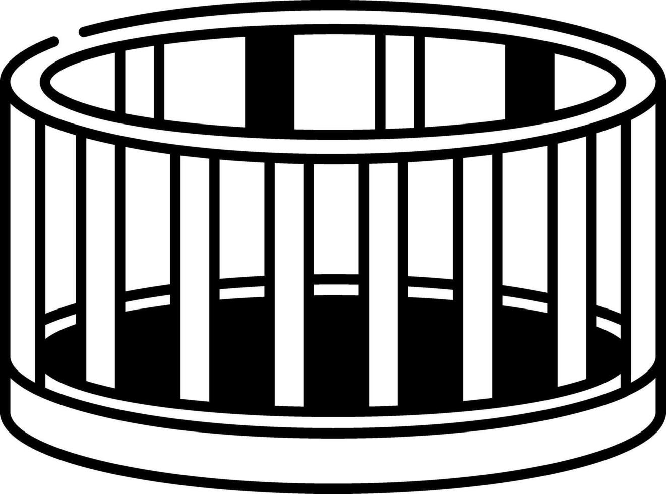 A hand drawn icon of metal animal feeder vector