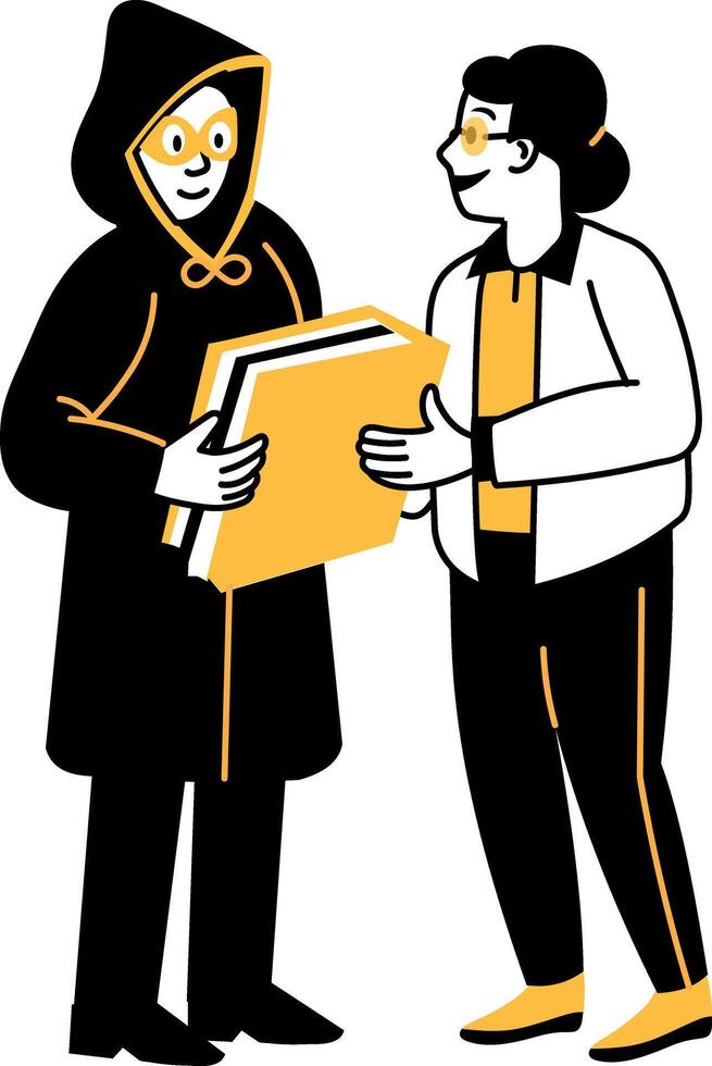 A hand drawn illustration of anonymous character vector