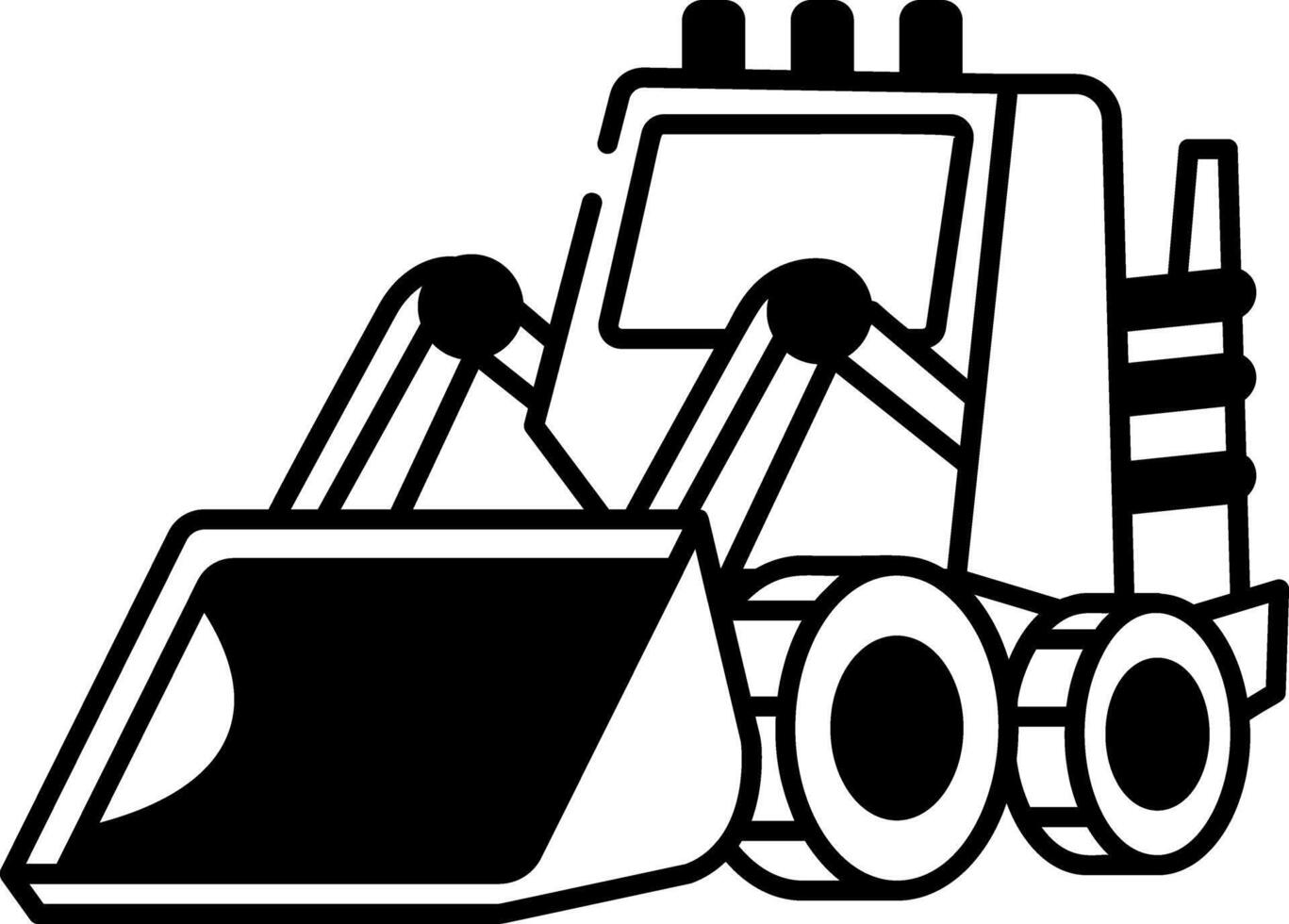 Icon of loader bucket in drawing style vector
