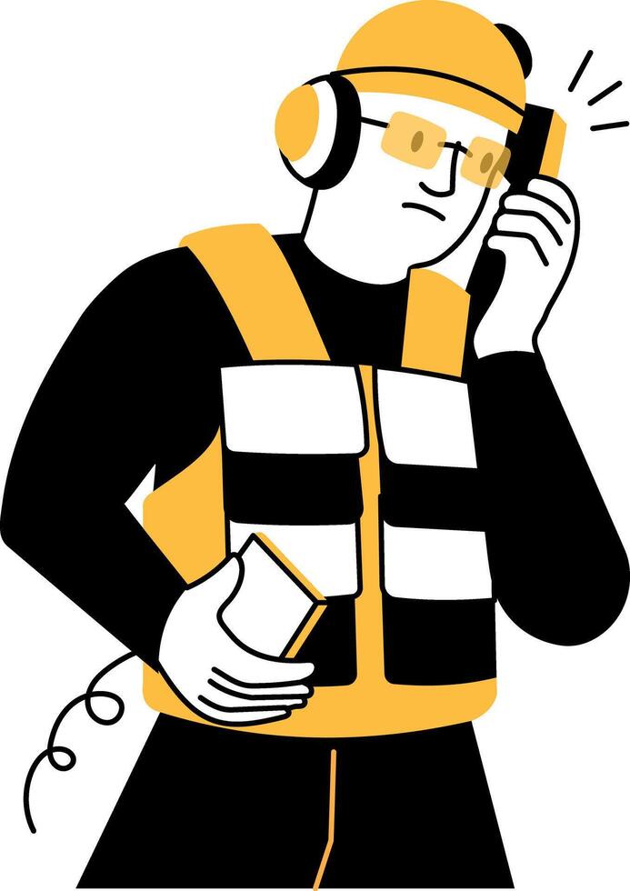 A hand drawn illustration of police call vector