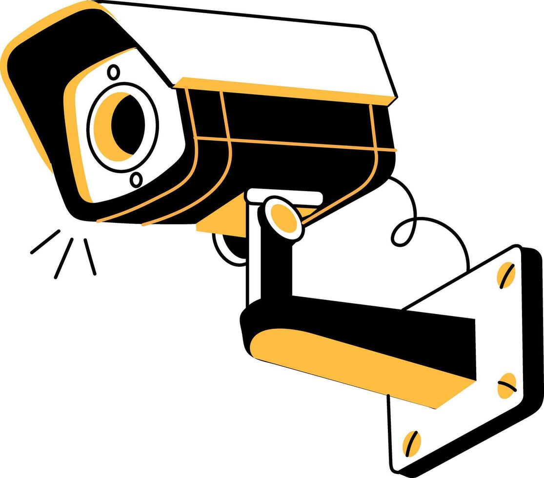A drawing style illustration of a security camera vector