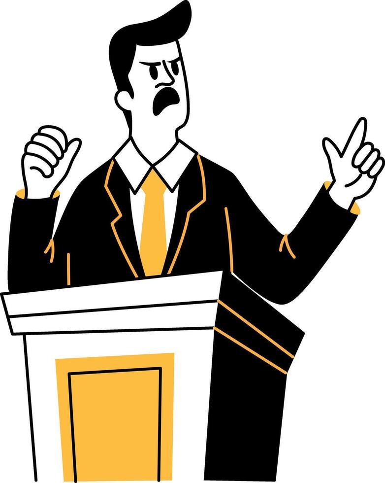 A hand drawn illustration of a male lawyer vector