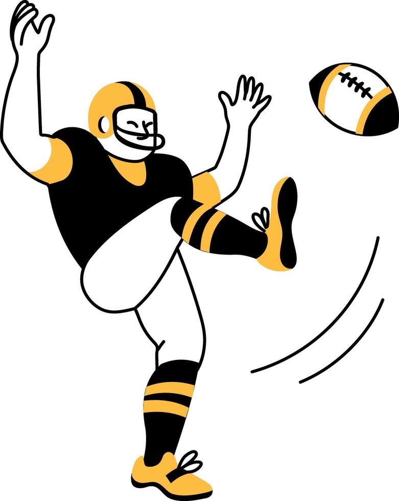 A sketchy illustration showing rugby sport vector